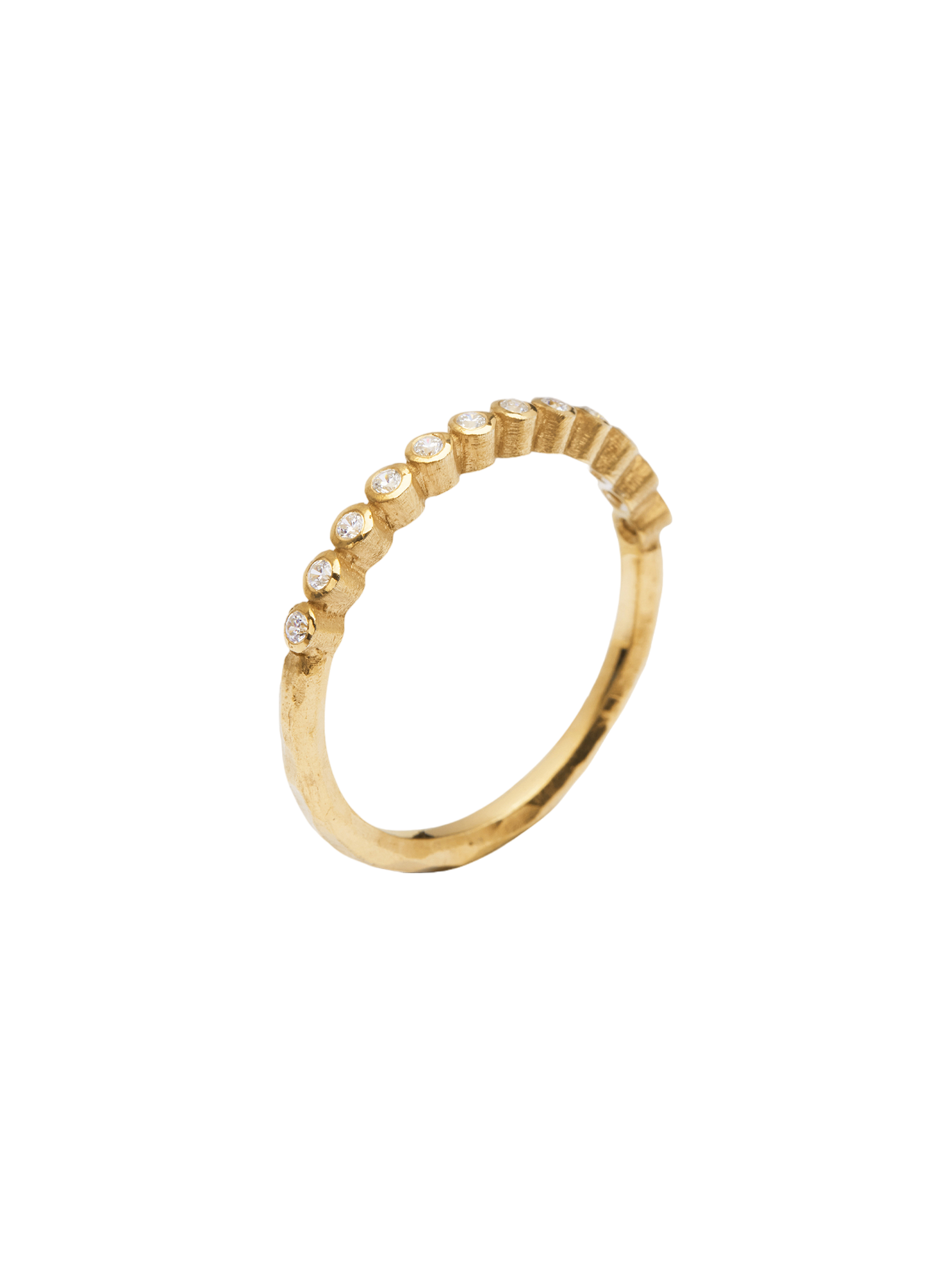 Ringo half eternity ring in 18k yellow gold with 0,12ct diamond